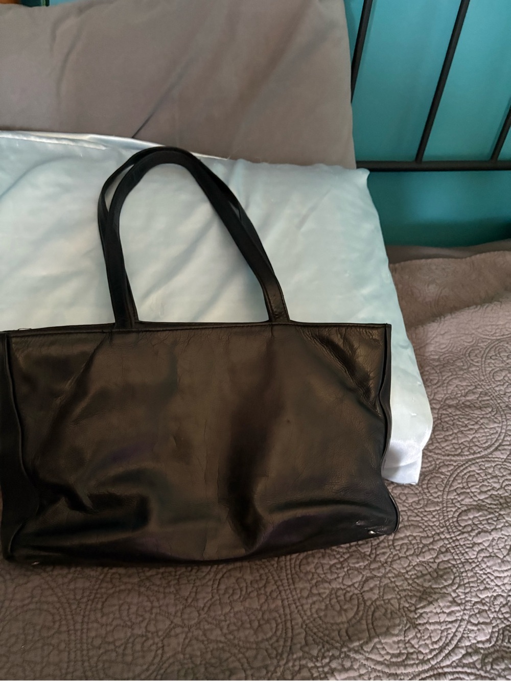 Danier Black Leather Tote Bag
